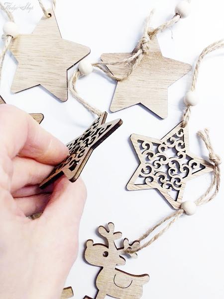 Weihnachtsanhänger Set Rentier und Sterne